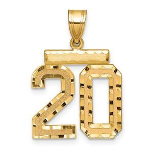 14K Yellow Gold, Varsity Collection, Medium D/C Pendant Number 20